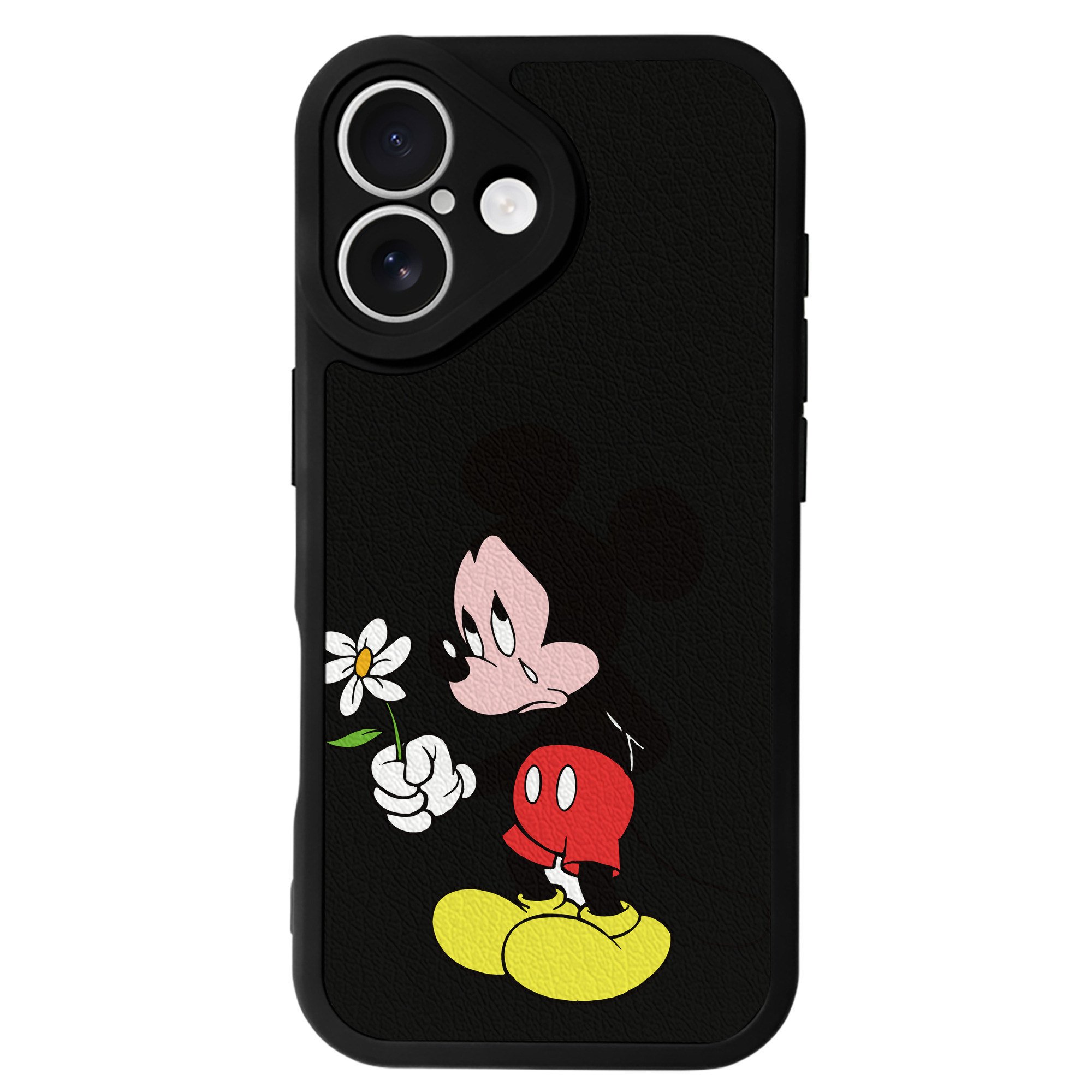 （画像用） ミッキーマウス Mickey Mouse 【iPhone 16シリーズ対応】シリコンスマホケース（レザー調） 材質：シリコン